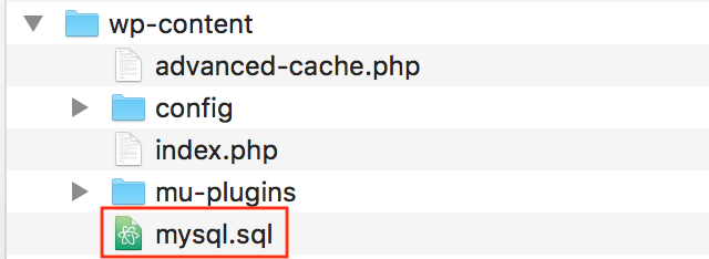 Upload the SQL file
